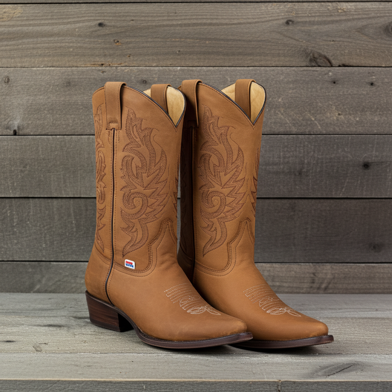 Load image into Gallery viewer, 1247 - RockinLeather Men's Crazy Horse Tobacco Cowhide Western Boot With Pointed Toe
