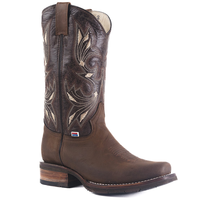 Load image into Gallery viewer, 1126 - RockinLeather Men's Chocolate Crater Square Toe Western Boot
