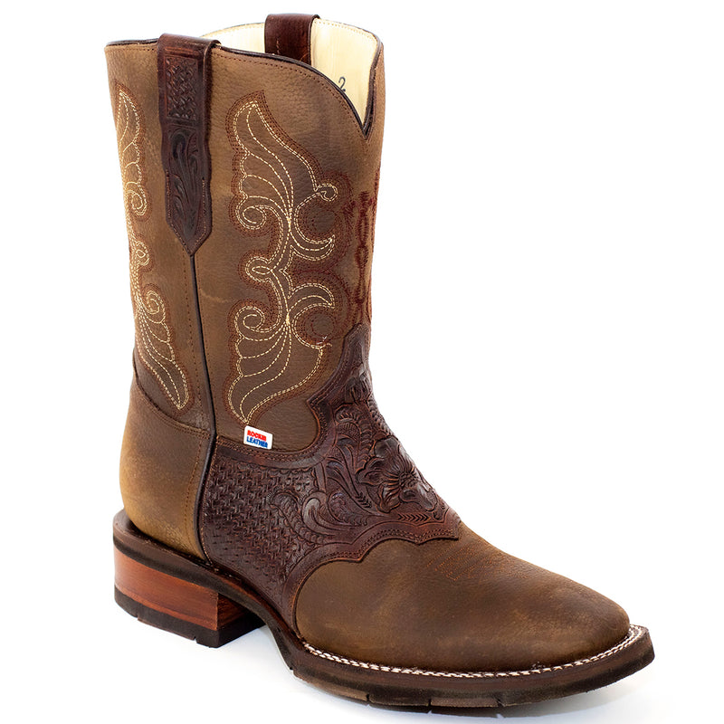 Load image into Gallery viewer, 1127 - RockinLeather Men's Hand Tooled Overlay Western Boot
