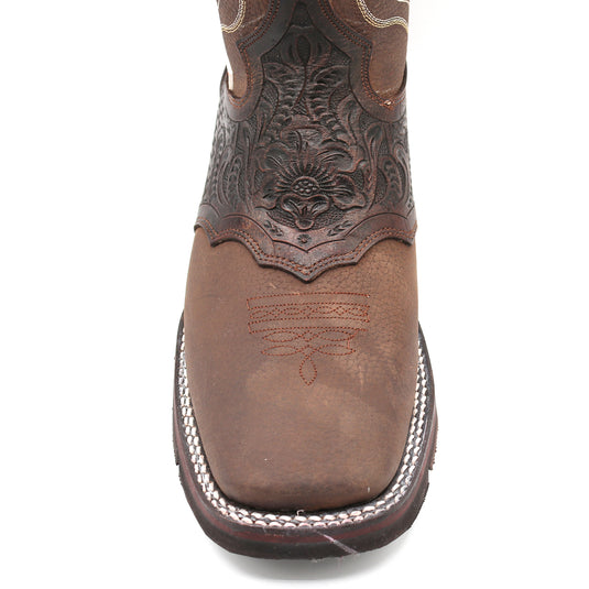 1127 - RockinLeather Men's Hand Tooled Overlay Western Boot