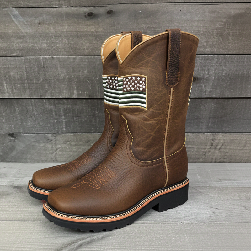 Load image into Gallery viewer, 5016 - RockinLeather Men's American Flag Soft Toe Work Boots
