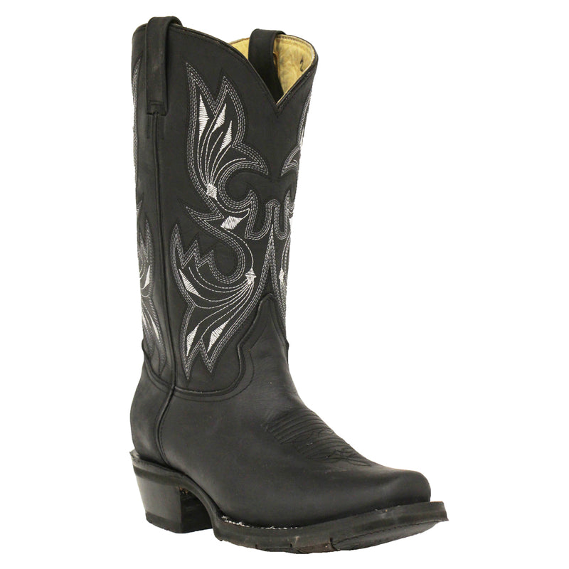 Load image into Gallery viewer, 1149 - RockinLeather Men's Black Oiled Narrow Square Toe Western Boot
