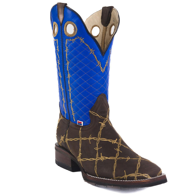 Load image into Gallery viewer, 1154 - RockinLeather Men's Barbed Wire Square Toe Western Boot
