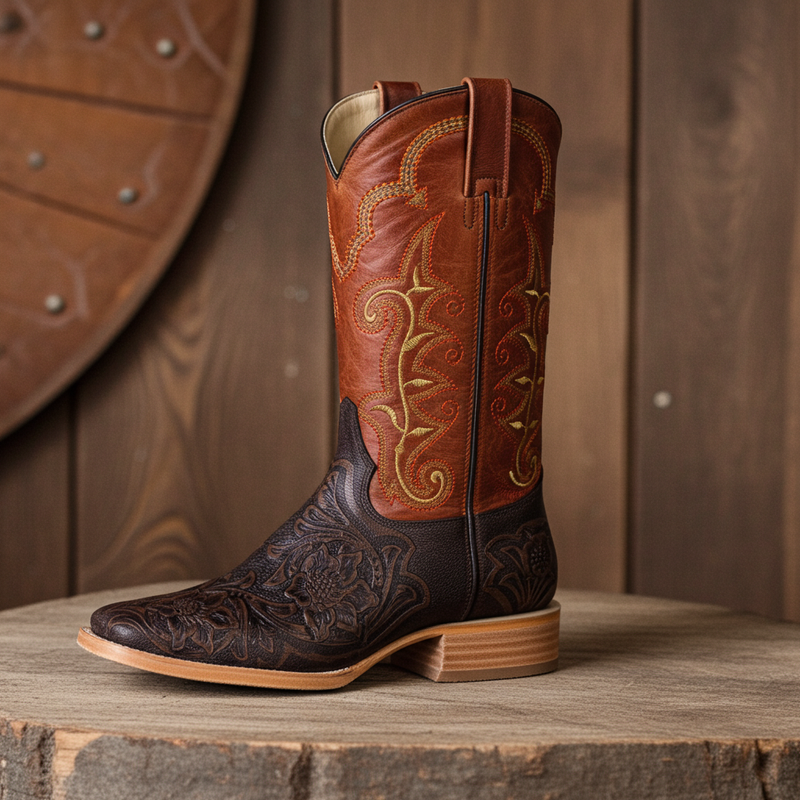 Load image into Gallery viewer, 1190 - RockinLeather Men's Stamped Cowhide Leather Boot
