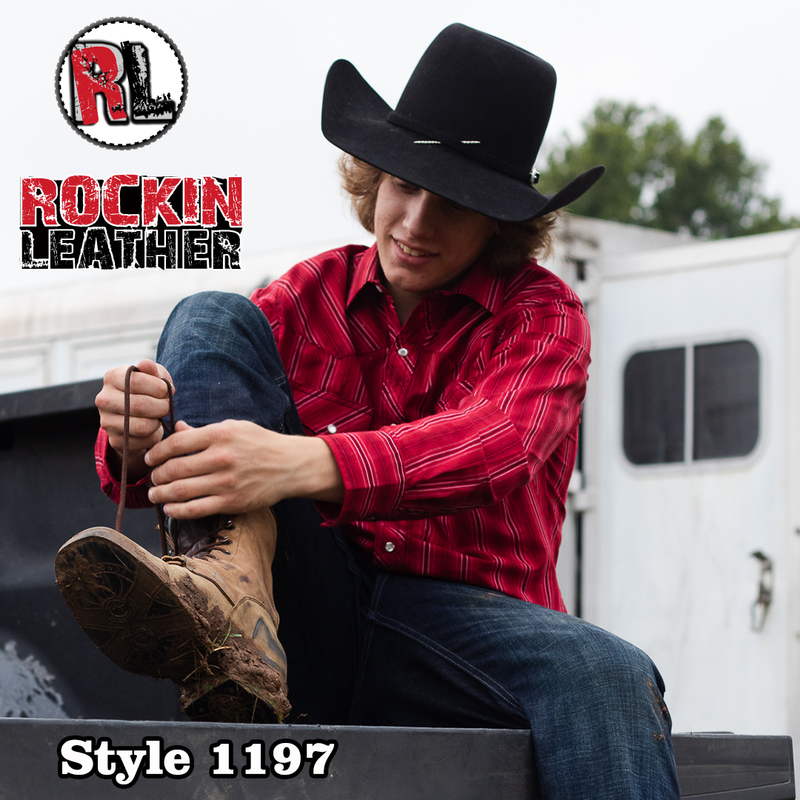Load image into Gallery viewer, 1197 - RockinLeather Men's Square Toe Lace Up Packer Western Boot
