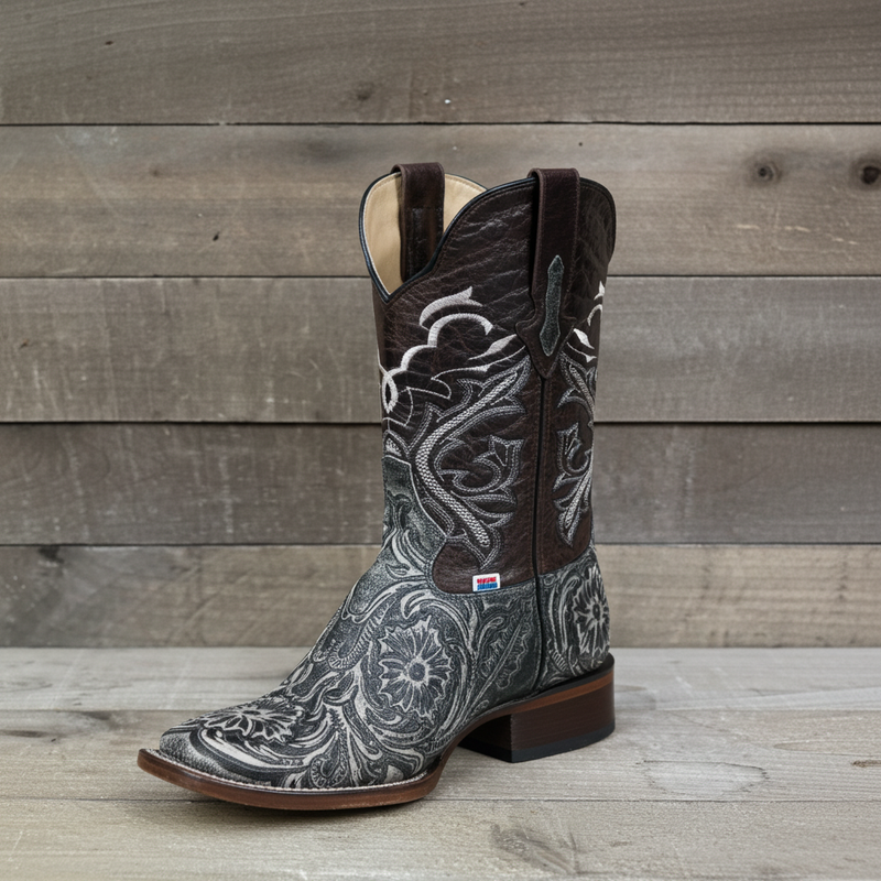 Load image into Gallery viewer, 1220 - RockinLeather Men's Sedona Distressed Stamped Cowhide Leather Boot
