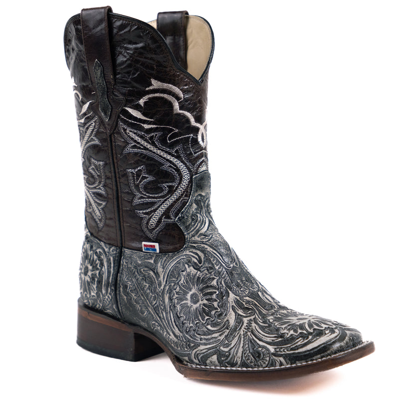 Load image into Gallery viewer, 1220 - RockinLeather Men's Sedona Distressed Stamped Cowhide Leather Boot
