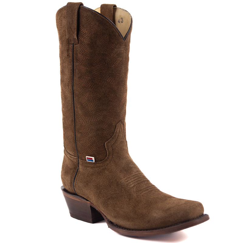 Load image into Gallery viewer, 1226 - RockinLeather Men's Tobacco Roughout Narrow Square Toe Western Boot
