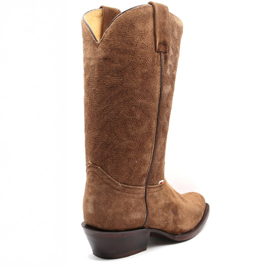 1226 - RockinLeather Men's Tobacco Roughout Narrow Square Toe Western Boot