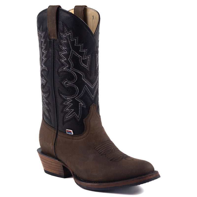 Load image into Gallery viewer, 1228 - RockinLeather Men's Round Toe Gaucho Brown Western Boot
