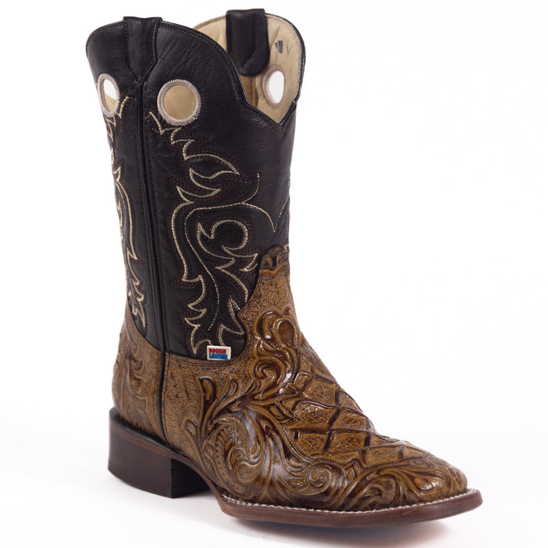 Load image into Gallery viewer, 1229 - RockinLeather Men's Capuccino Stamped Cowhide Leather Boot
