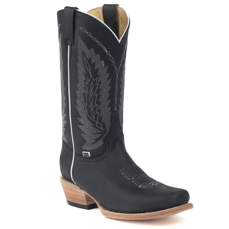 Load image into Gallery viewer, 1236 - RockinLeather Men's Black Crazy Horse Narrow Square Toe Boot
