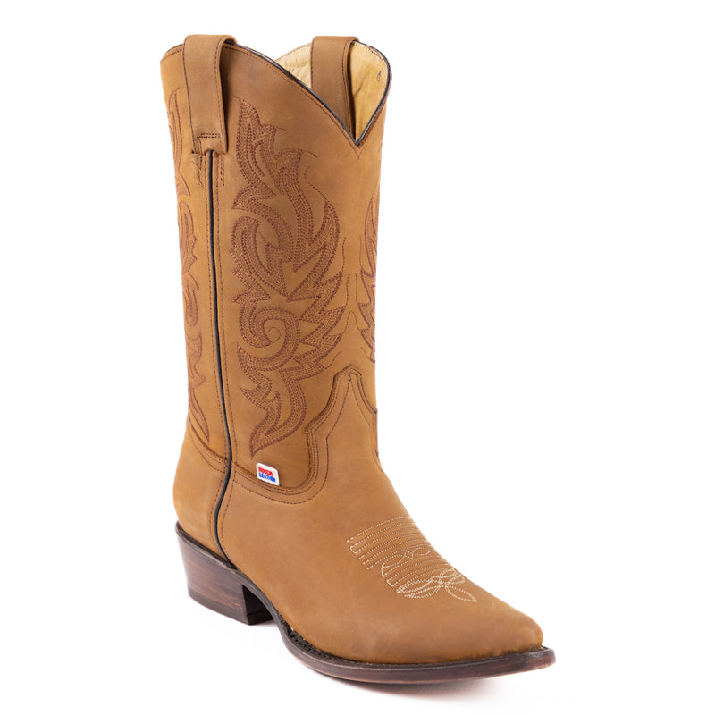 Load image into Gallery viewer, 1247 - RockinLeather Men's Crazy Horse Tobacco Cowhide Western Boot With Pointed Toe
