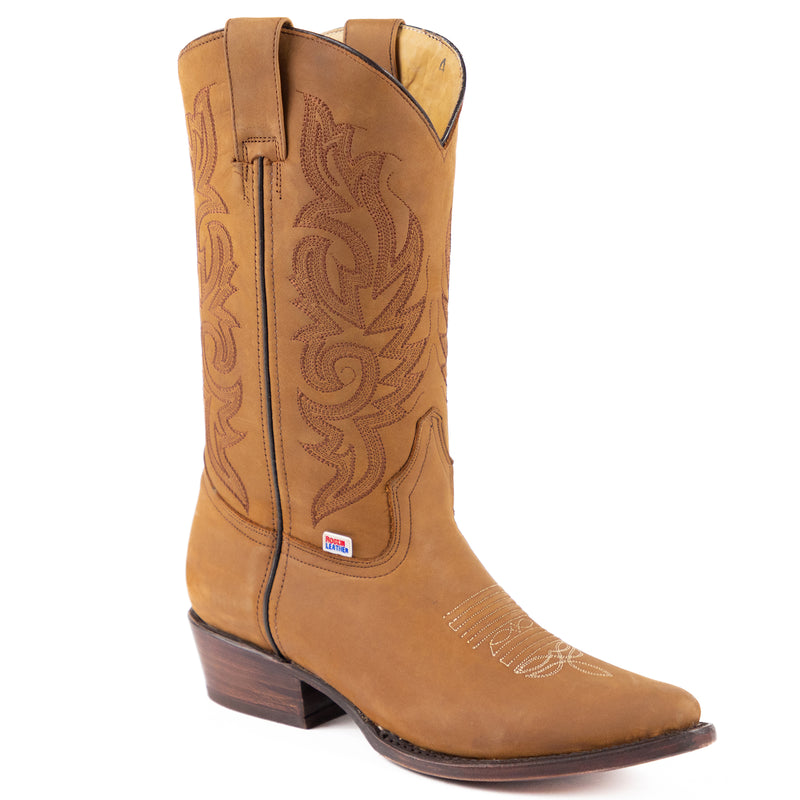 Load image into Gallery viewer, 1247 - RockinLeather Men's Crazy Horse Tobacco Cowhide Western Boot With Pointed Toe
