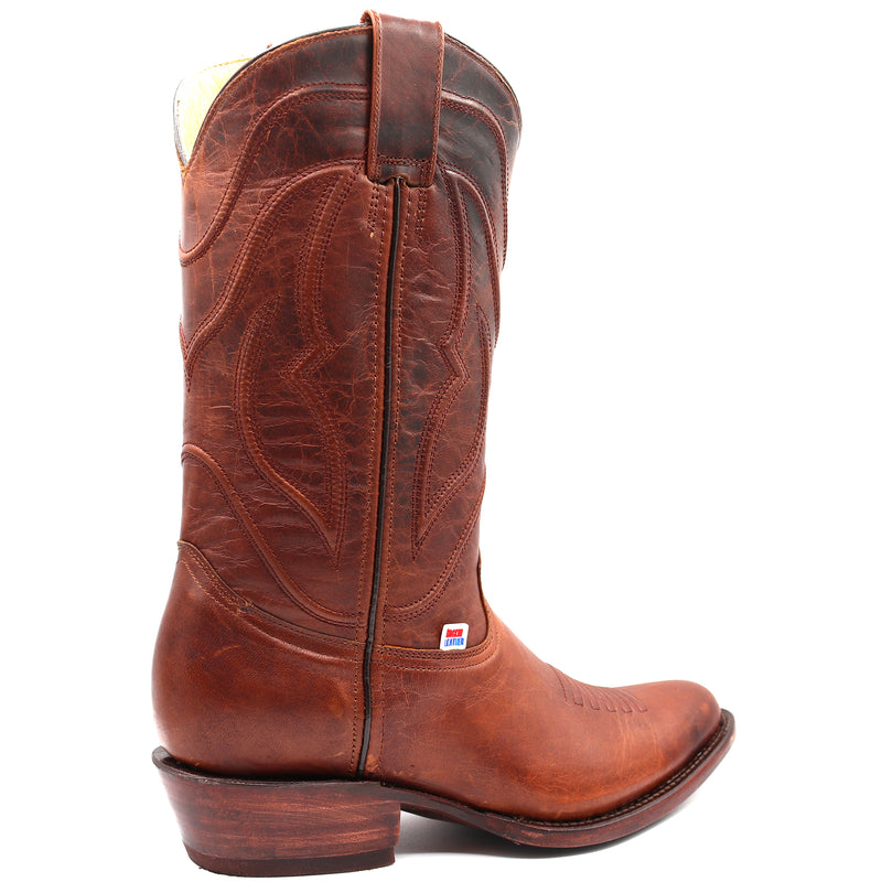 Load image into Gallery viewer, 1252 - RockinLeather Men's Cognac Goat Western Boot With Pointed Toe
