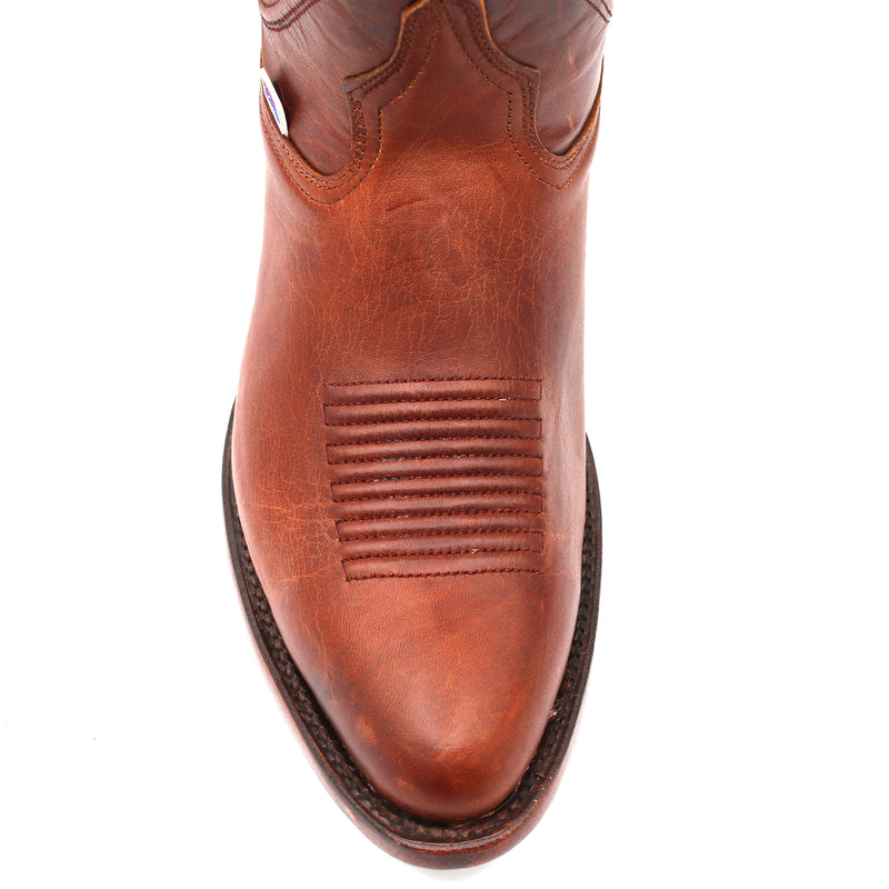 Load image into Gallery viewer, 1252 - RockinLeather Men's Cognac Goat Western Boot With Pointed Toe
