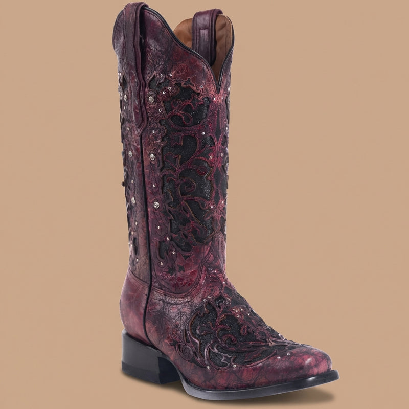 Load image into Gallery viewer, 2817 - RockinLeather Women's Magenta Crater Square Toe Western Boot
