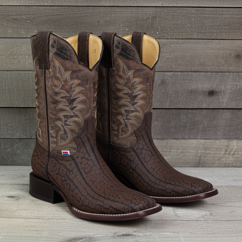 Load image into Gallery viewer, 1245 - RockinLeather Men's Chocolate Bull Shoulder Western Boot

