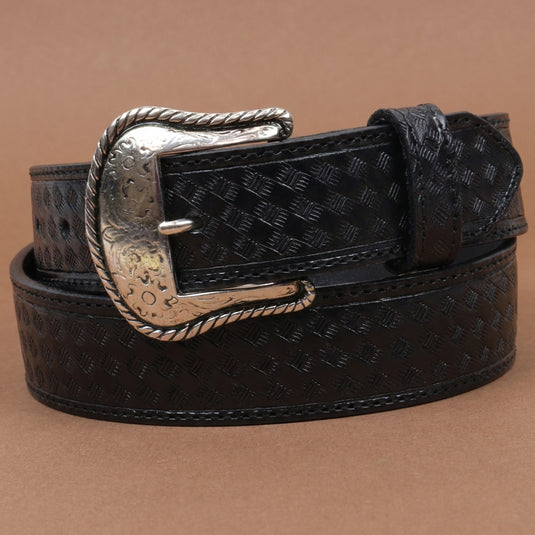 B1023 - RockinLeather Black Cowhide Leather Belt