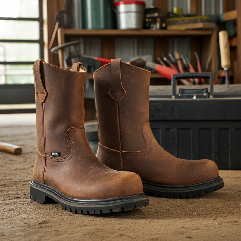 Load image into Gallery viewer, 9002 - RockinLeather Men's Crazy Horse Round Steel Toe Boot
