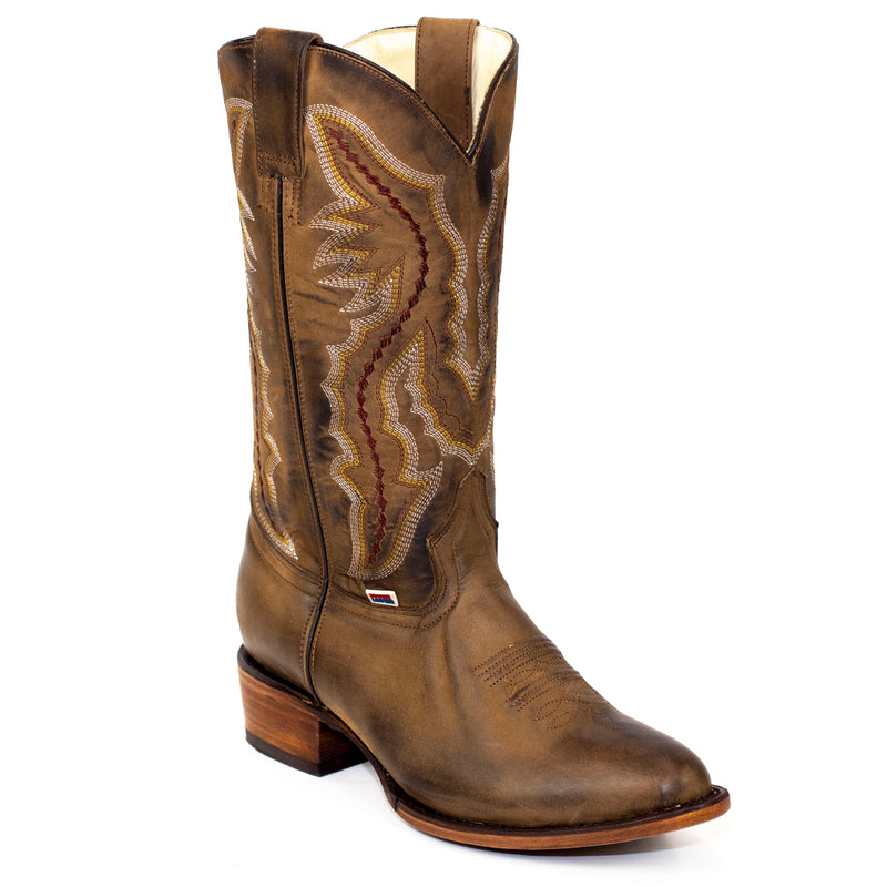 Load image into Gallery viewer, 1575 - RockinLeather Men's Brown Distressed Western Boot W/ Round Toe
