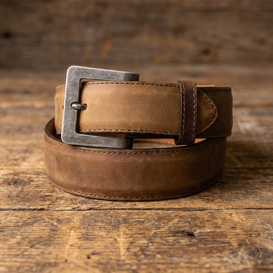 B43 - RockinLeather Crazy Tan Cowhide Leather Belt