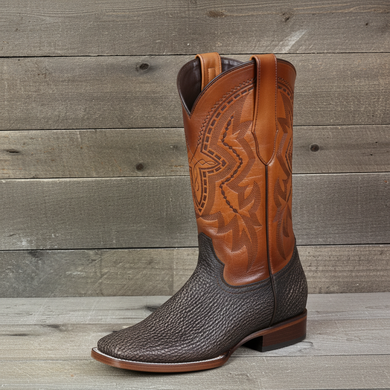 Load image into Gallery viewer, 8000 - RockinLeather Men's Distressed Brown Genuine Sharkskin Boots
