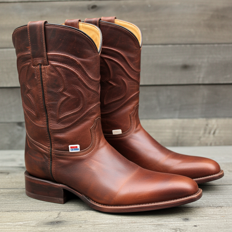 Load image into Gallery viewer, 1253 - RockinLeather Men's Cognac Goat Roper Boot
