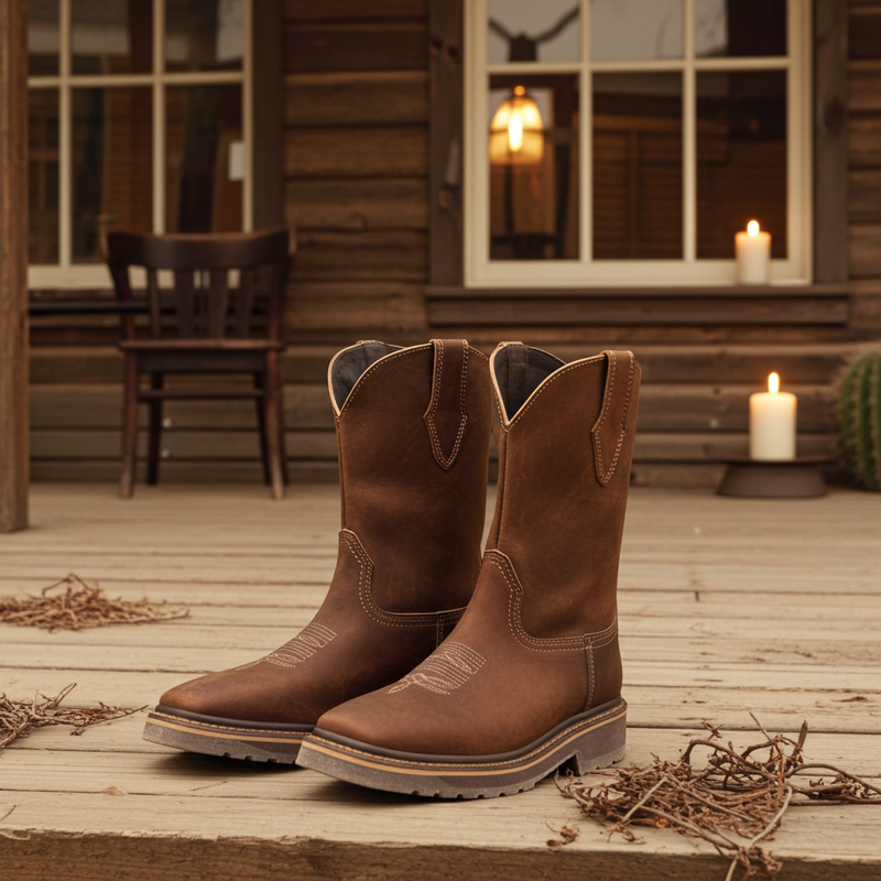 Load image into Gallery viewer, 9003 - RockinLeather Men's Crazy Horse Square Toe Work Boot
