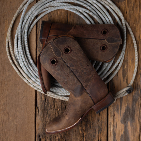 1803 - RockinLeather Men's Mad Dog Cowhide Western Boot With Square Toe