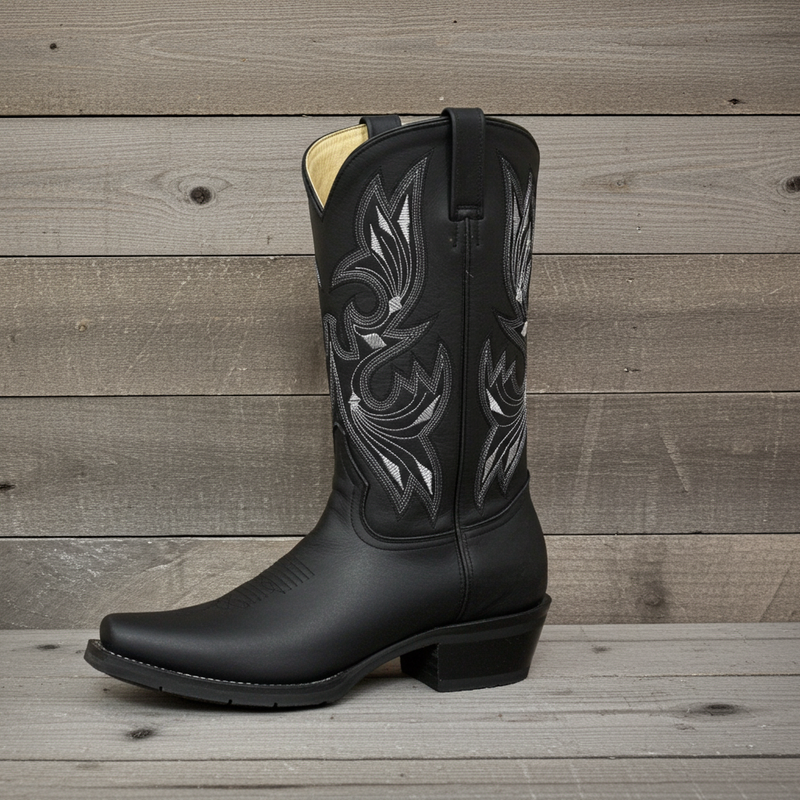 Load image into Gallery viewer, 1149 - RockinLeather Men's Black Oiled Narrow Square Toe Western Boot
