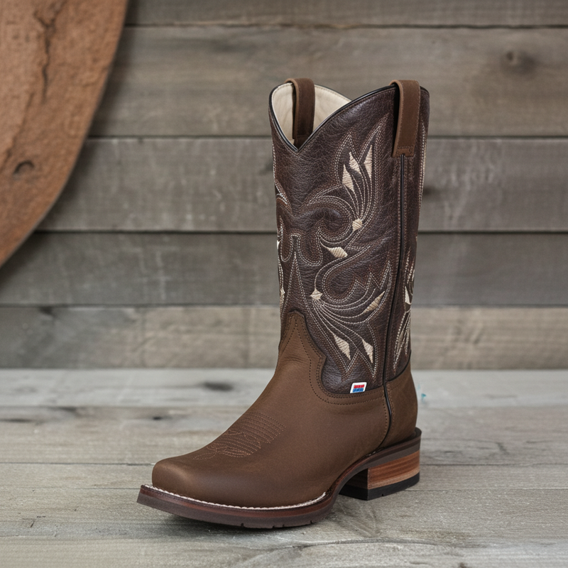 Load image into Gallery viewer, 1126 - RockinLeather Men's Chocolate Crater Square Toe Western Boot

