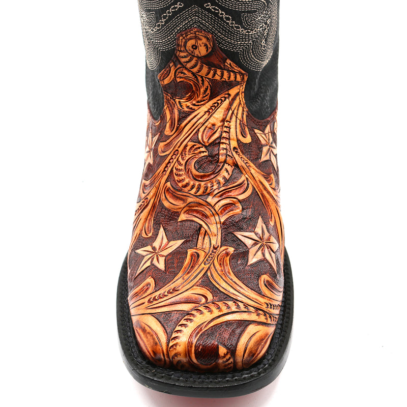 Load image into Gallery viewer, 1815 - RockinLeather Men's Hand Tooled Overlay Western Boot

