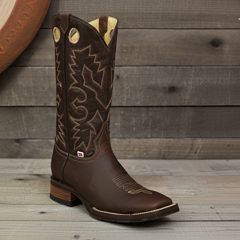 Load image into Gallery viewer, 1131 - RockinLeather Men's Square Toe Crazy Flotter Brown Western Boot
