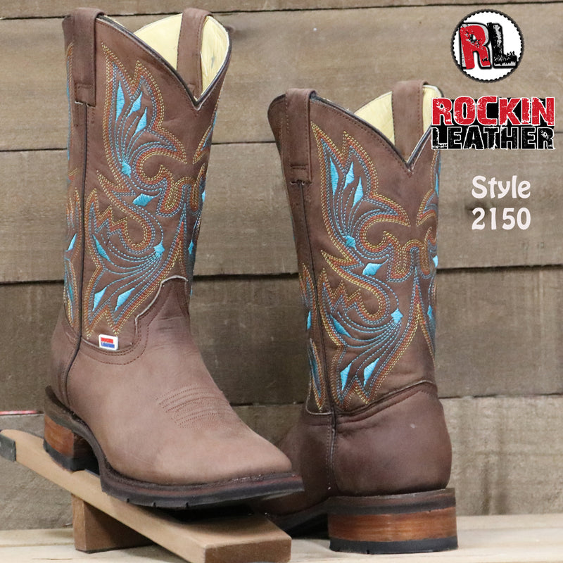 Load image into Gallery viewer, 2150 - RockinLeather Women's Dark Brown Western Boot With Square Toe
