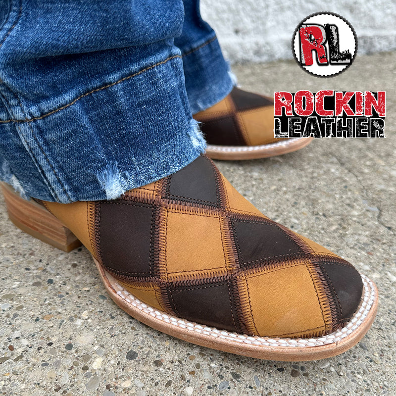 Load image into Gallery viewer, 2201 - RockinLeather Women's Patchwork Square Toe Western Boot
