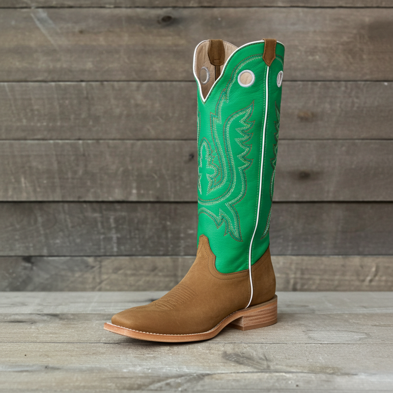 Load image into Gallery viewer, 1107 - RockinLeather Men's Buckaroo Green Shaft Western Boot
