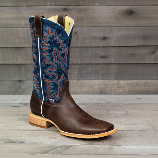 1157 - RockinLeather Men's Chocolate Cowhide Western Boot