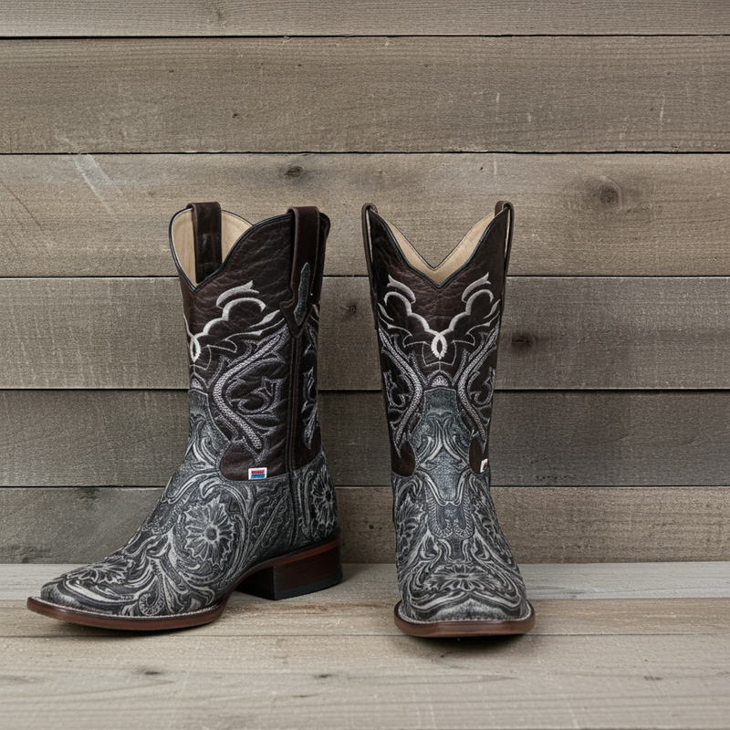Load image into Gallery viewer, 1220 - RockinLeather Men's Sedona Distressed Stamped Cowhide Leather Boot
