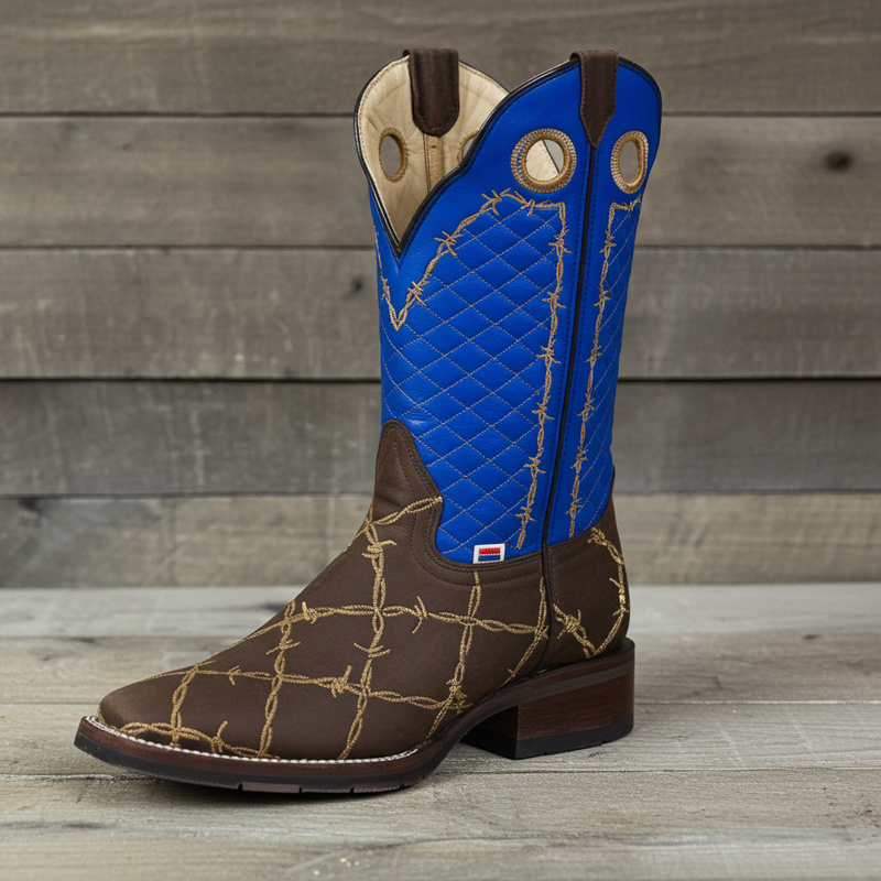 Load image into Gallery viewer, 1154 - RockinLeather Men's Barbed Wire Square Toe Western Boot
