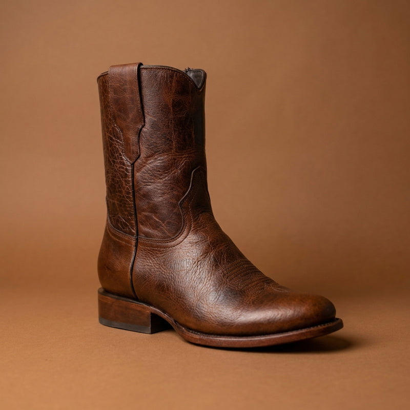 Load image into Gallery viewer, 8032 - RockinLeather Men's Brown Zip Up Cowhide Western Boots
