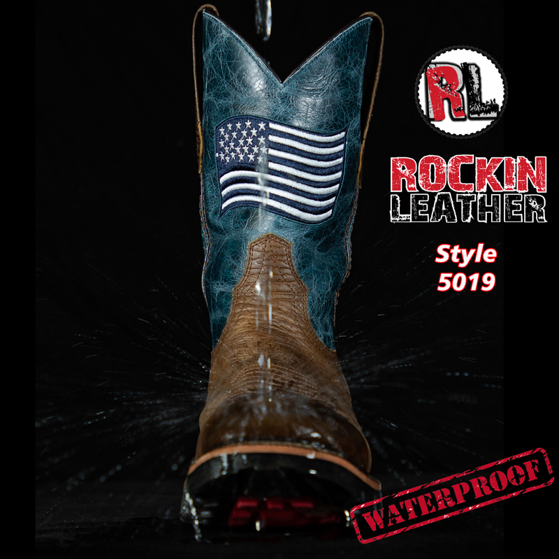 Load image into Gallery viewer, 5019 - RockinLeather Men's WATERPROOF American Flag Soft Toe Work Boots
