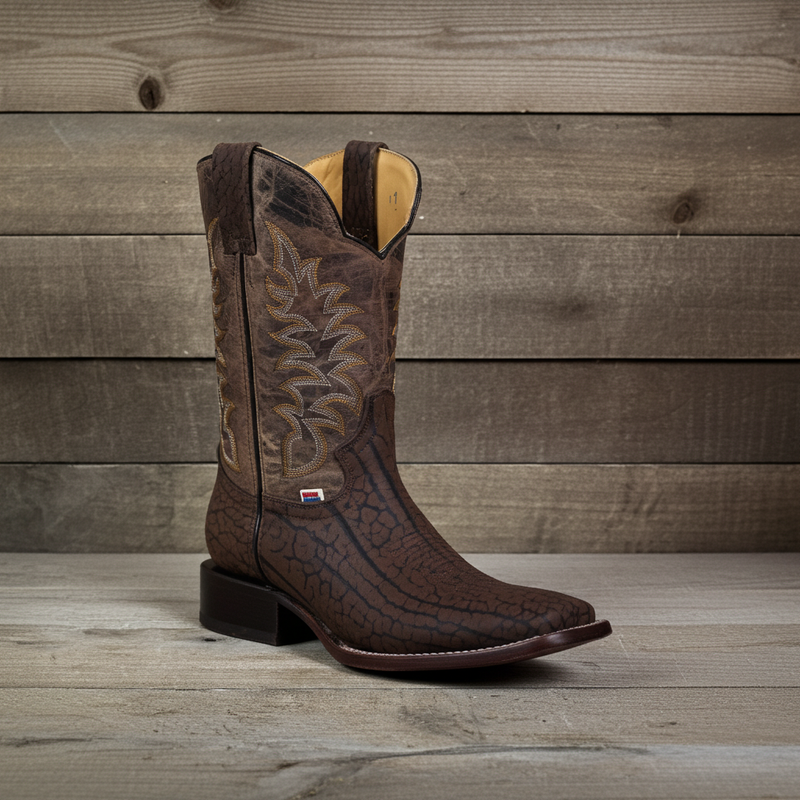 Load image into Gallery viewer, 1245 - RockinLeather Men's Chocolate Bull Shoulder Western Boot
