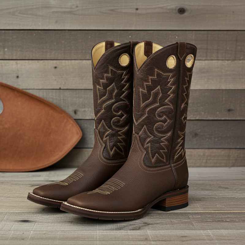 Load image into Gallery viewer, 1131 - RockinLeather Men's Square Toe Crazy Flotter Brown Western Boot
