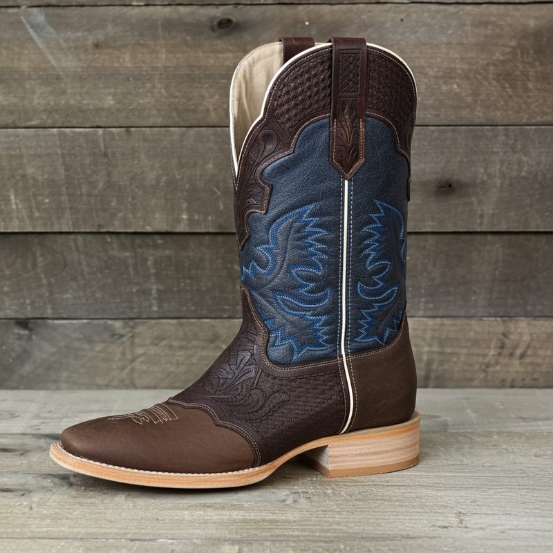 Load image into Gallery viewer, 1101 - RockinLeather Men's Hand Tooled Overlay Western Boot
