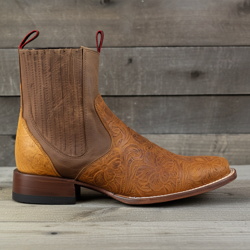Load image into Gallery viewer, 1813 - RockinLeather Men's Bulldog Caballero Leather Stamped Chelsea Boot

