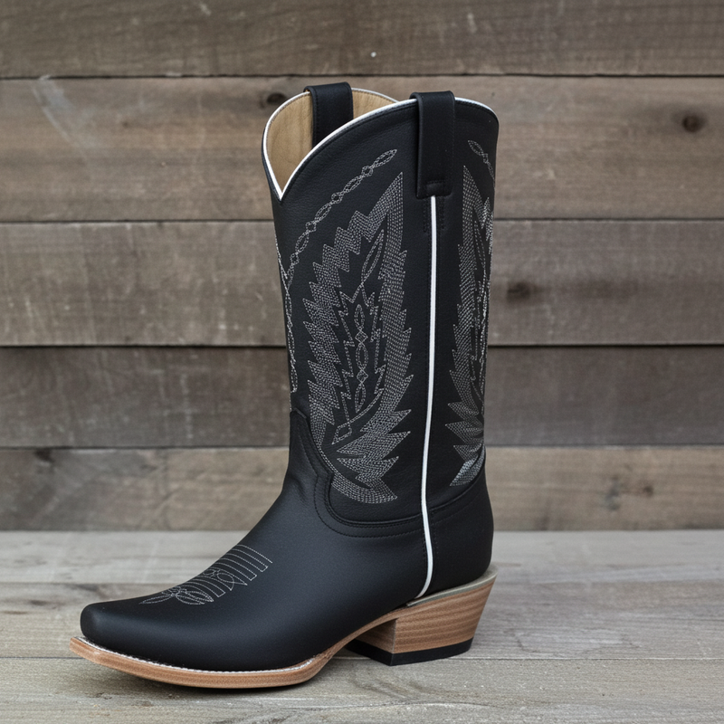 Load image into Gallery viewer, 1236 - RockinLeather Men's Black Crazy Horse Narrow Square Toe Boot
