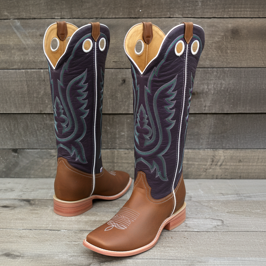 1257 - RockinLeather Men's Buckaroo Purple Shaft Western Boot