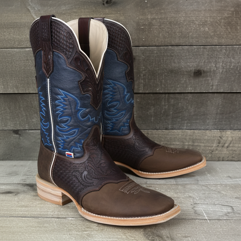 Load image into Gallery viewer, 1101 - RockinLeather Men's Hand Tooled Overlay Western Boot
