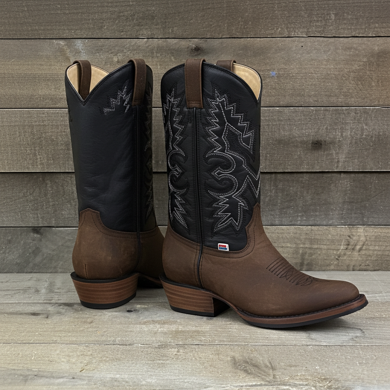 Load image into Gallery viewer, 1228 - RockinLeather Men's Round Toe Gaucho Brown Western Boot
